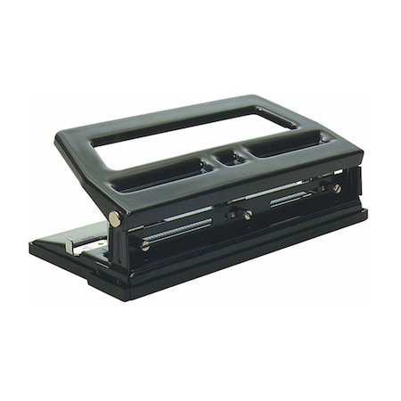 Charles Leonard 3 Hole Heavy Duty Paper Punch, 40 Sheet Capacity, Adjustable, Black 90300